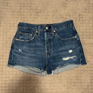 Levi's 501 Distressed Blue Jean Shorts